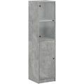 Credenza da soggiorno con ante con vetro grigio