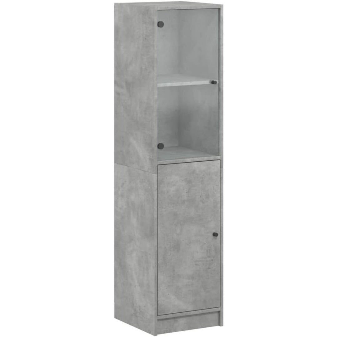 Credenza da soggiorno con ante con vetro grigio