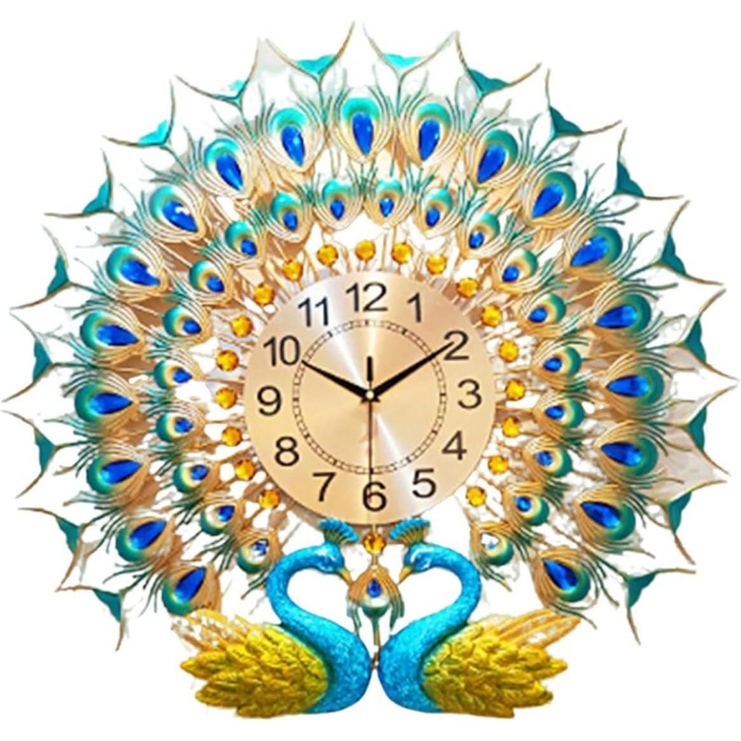 Orologi da parete Orologio Parete Grande Pavone Arredamento oro
