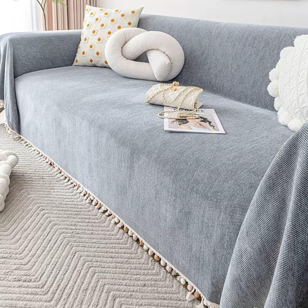 Divano da soggiorno KnSam Home Coperta tinta unita grigio