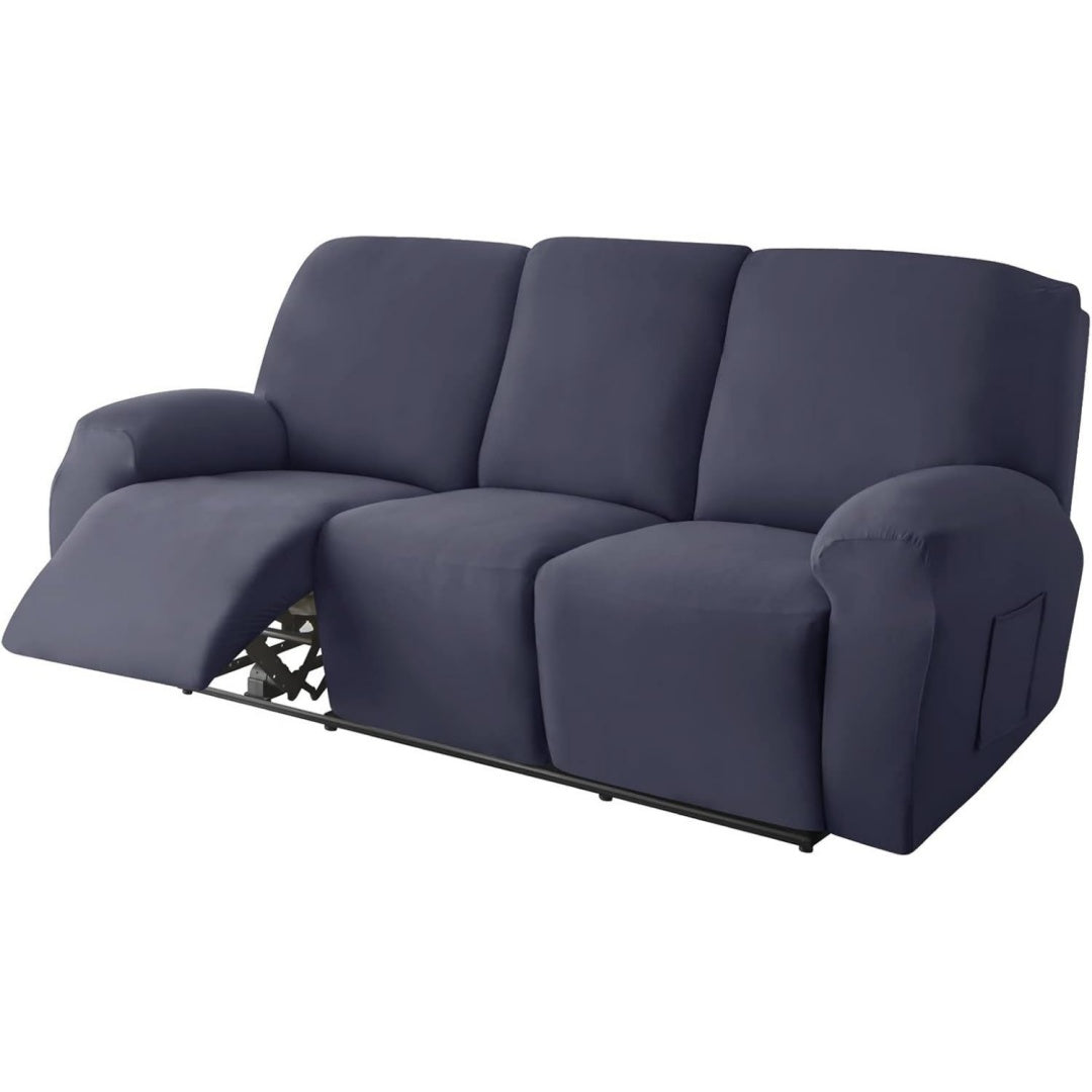 Divano confortevole reclinabile rivestimento in tessuto blu