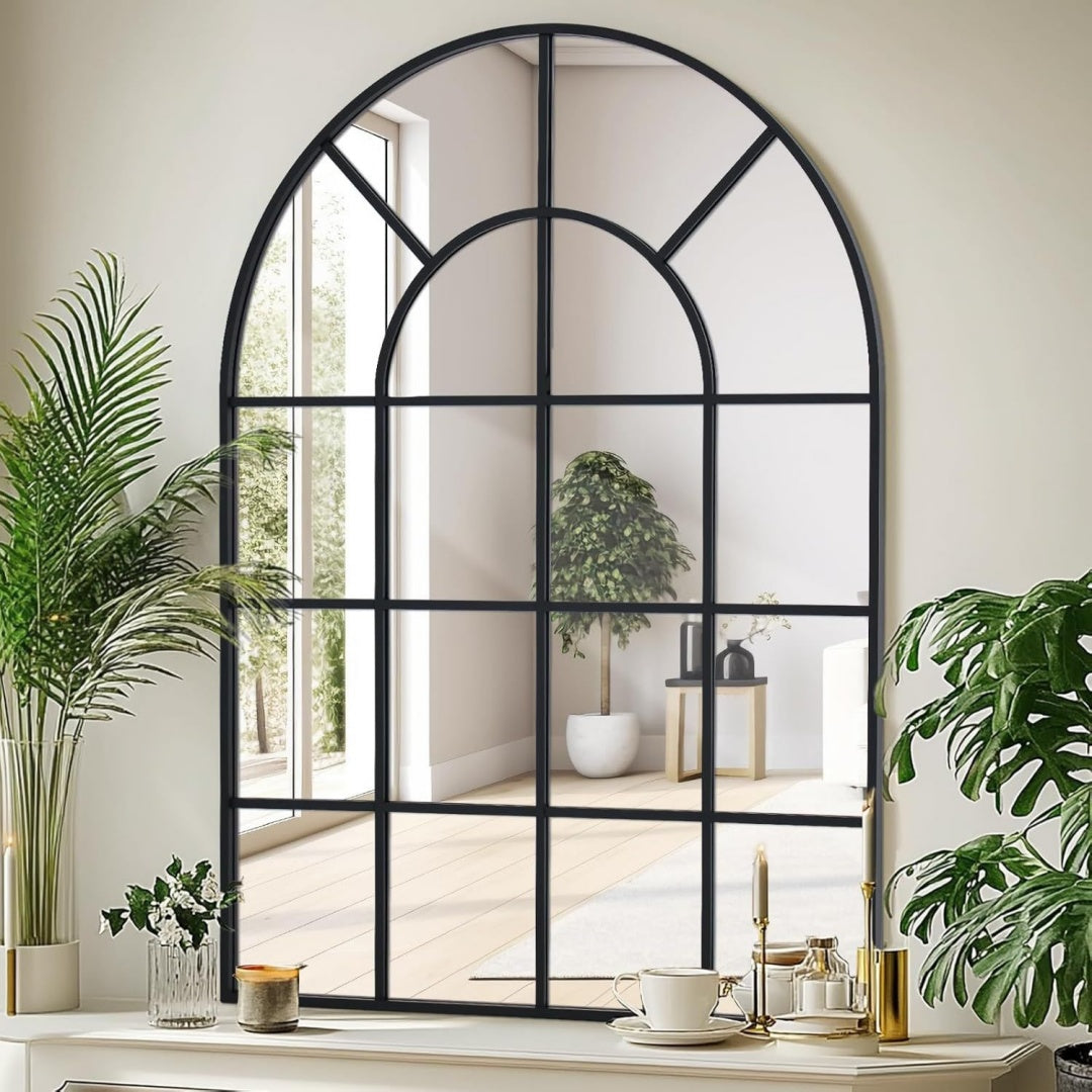Mobile funzionale Specchio finestra arco cornice alluminio nero
