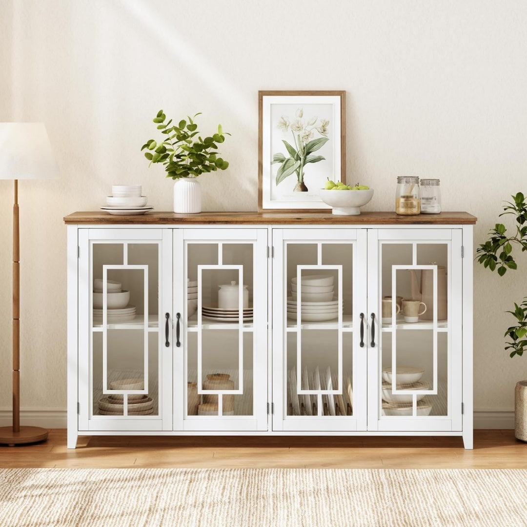 Mobile contenitore regolabile in MDF bianco