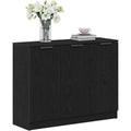 Credenza da soggiorno con ante in legno massello nero