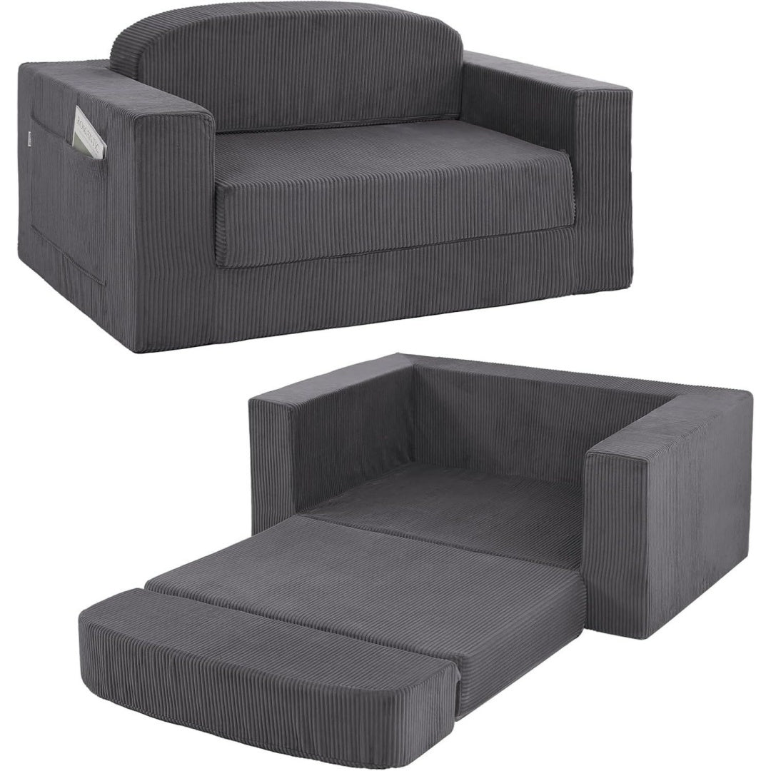 Divano confortevole nero pieghevole