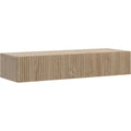 Seduta imbottita con cassetti in MDF rovere
