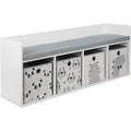 Arredo per soggiorno pieghevole con vano contenitore bianco