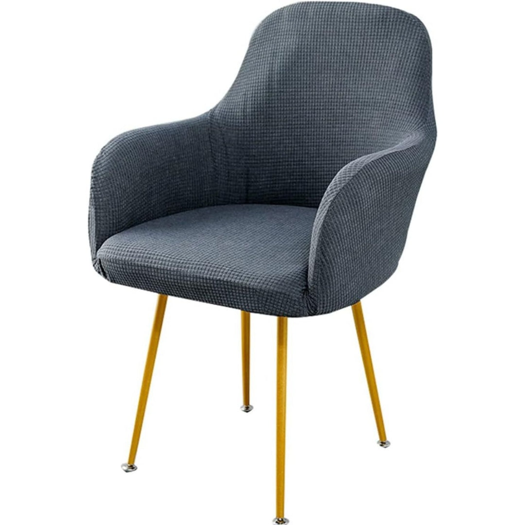 Poltrona da soggiorno con braccioli rivestimento in velluto oro
