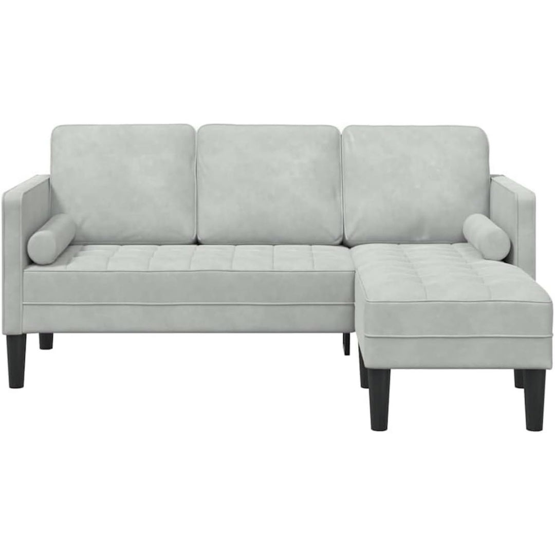 Set divani modulare rivestimento in velluto grigio chiaro