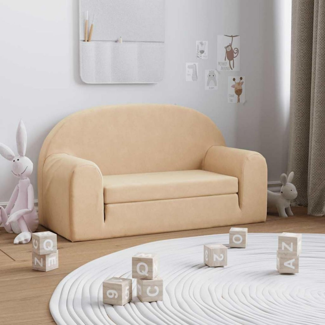 Divano confortevole con braccioli crema