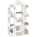 Libreria contenitore con ripiani stile industriale bianco