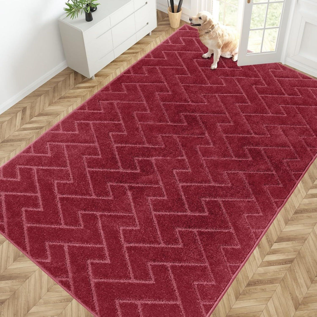 Arredo per soggiorno rivestimento in tessuto rosso