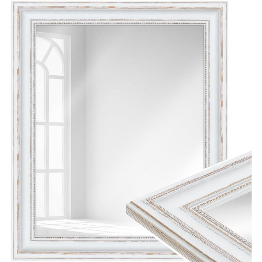 Specchi da parete in legno massello con vetro bianco